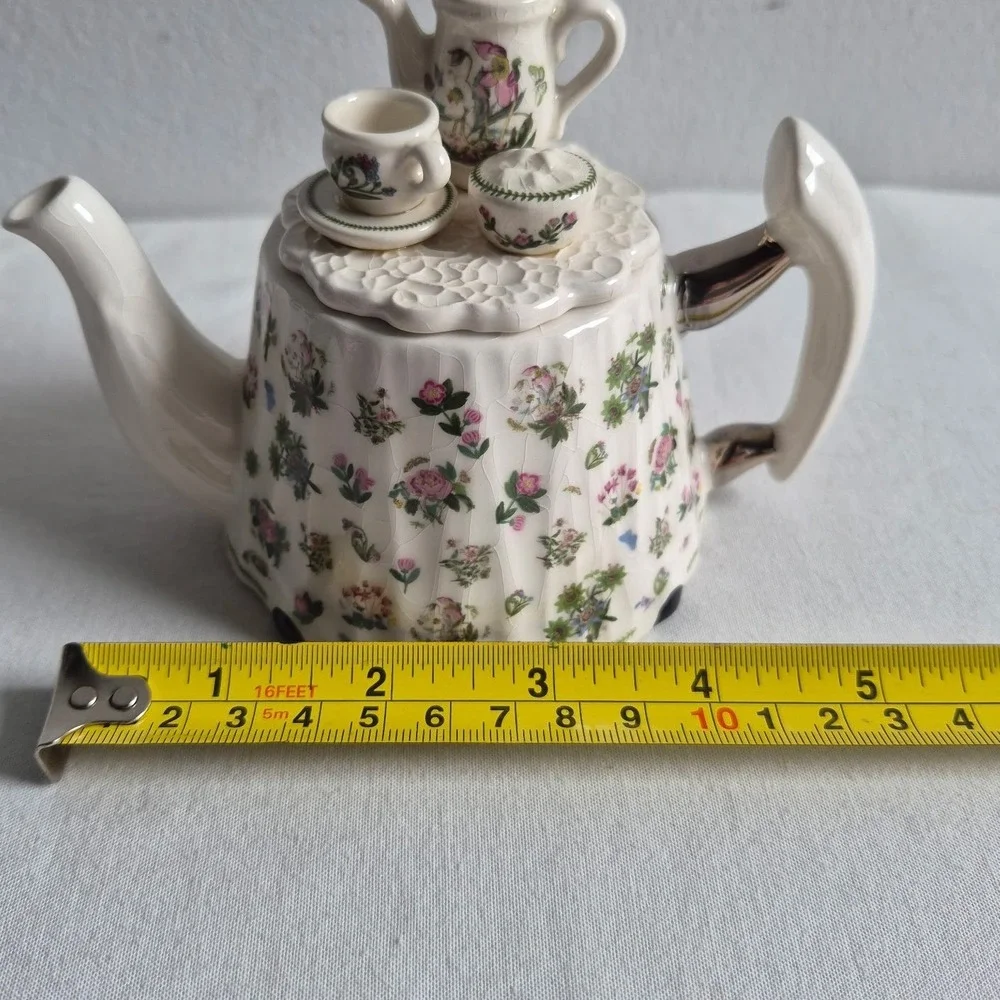 Portmeirion Miniature Teapot Victorian Tea Table Floral Chintz England Small